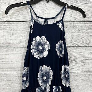 Francesca's Everly Navy & White Floral Sleeveless A-Line Dress Size M